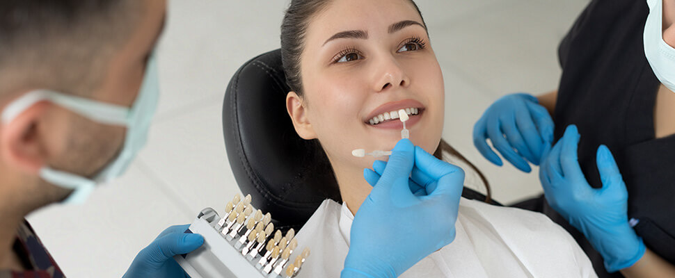 patient receiving cosmetic dental care in Hebron ky